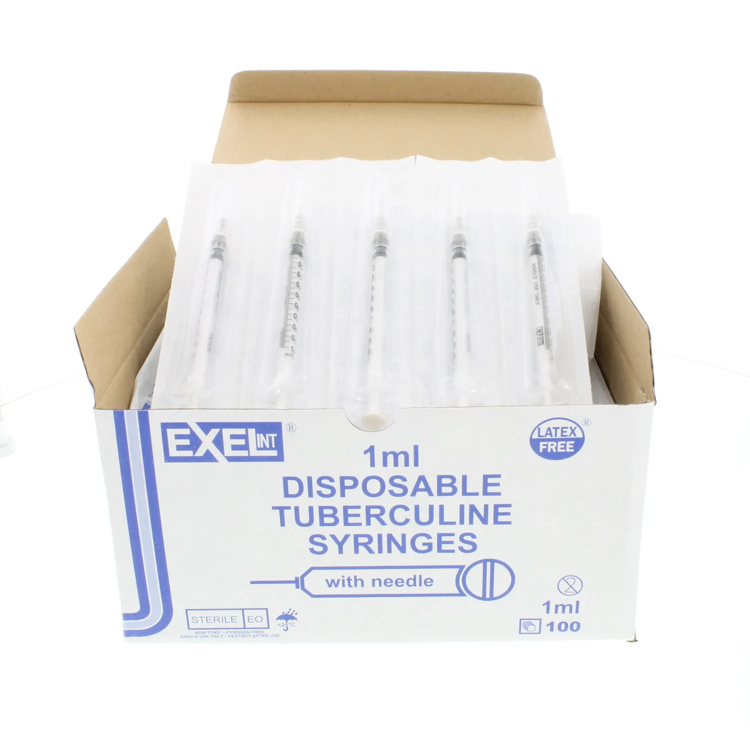 Exel 1cc Syringe w/27g x ½ Inch Needle - Box/100
